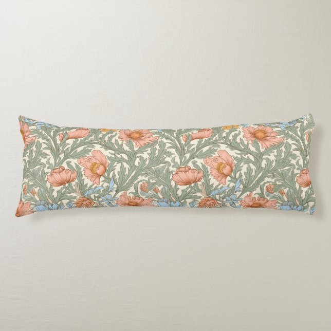 Coussins Longs William Morris, Motif floral, Arts et Artisanat se (Devant)