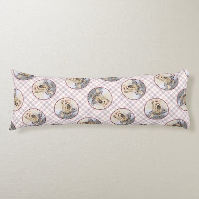 Coussins Longs Yorkshire Terrier Peinture mignonne Chien original (Devant)