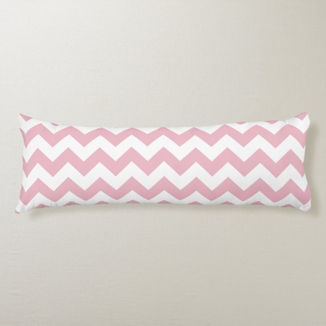 Coussins Longs Zigzag rose, Chevron rose, Motif géométrique (Devant)