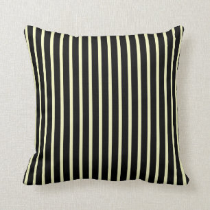 Coussins noirs et crèmes classiques de rayure