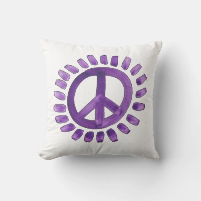 coussins peints par pourpre de signe de paix (Recto)