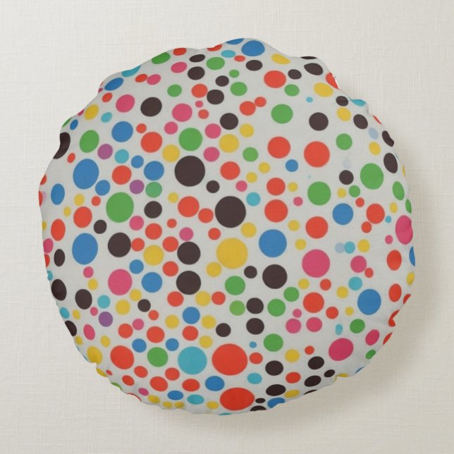 COUSSINS RONDS カラフルな水玉模様：可愛らしさと快適さのクッション (Dos)
