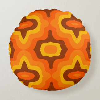 Coussins Ronds 1960s 1970s Style Motif Round Cushion
