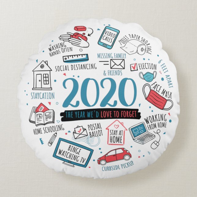 Coussins Ronds 2020 Activités commémoratives de quarantaine Cadea (Devant)