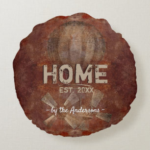 Coussins Ronds 2 en 1 Rouille industrielle style loft personnalis