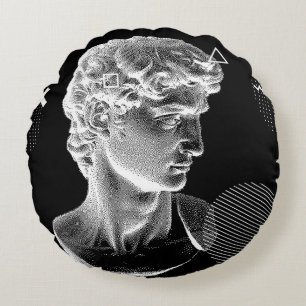 Coussins Ronds 3D ing of Michelangelo's David head in pixel art 8