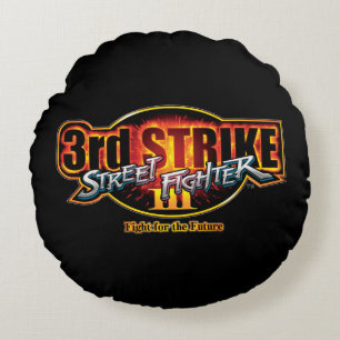 Coussins Ronds 3ème logo de grève de Street Fighter III