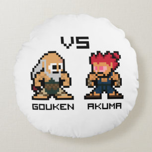 Coussins Ronds 8bit Gouken CONTRE Akuma