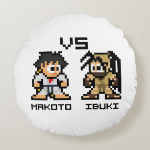 Coussins Ronds 8bit Makoto CONTRE Ibuki