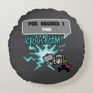 Coussins Ronds 8Bit Thor Attack - Pour Asgard !