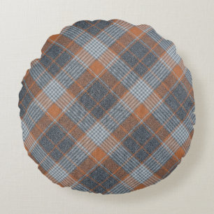Coussins Ronds à damiers matière tartan motif texture textile