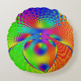 Coussins Ronds a heart with a psychedelic and colorful style