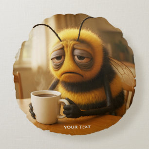 Coussins Ronds Abeille Fantastique Mignonne Très Fatiguée