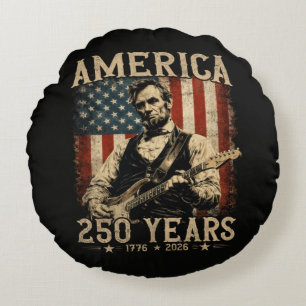 Coussins Ronds Abraham Lincoln Jouant de la Guitare 4 Juillet