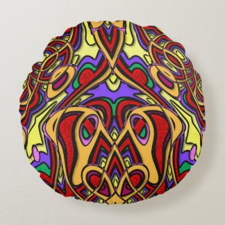 Coussins Ronds Abstract ethnic colorful