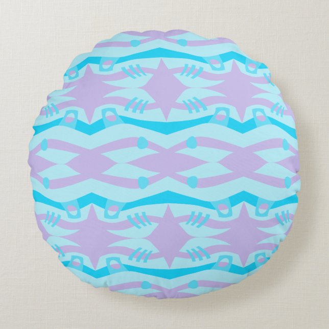 Coussins Ronds Abstrait Noah's Ark Blue Lilac (Devant)