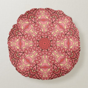 Coussins Ronds Abstraite fleur mandala ethnique sans couture moti
