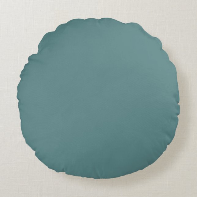 Coussins Ronds Acier Turquoise couleur solide (Devant)