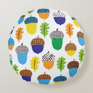 Coussins Ronds Acorn Automne : Motif Vintage.