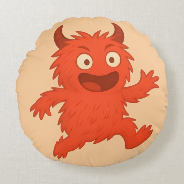 Coussins Ronds ADHS Monster Rumpel Wut Regulation (Devant)