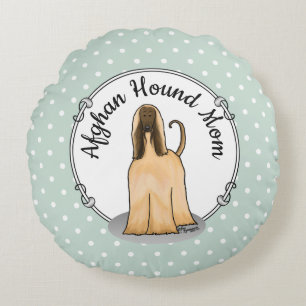 Coussins Ronds Afghan Hound Maman Afghan Maman (fawn) Mignonne ma