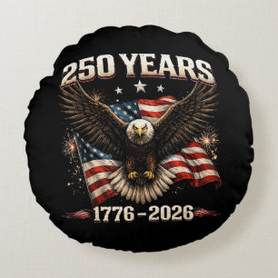 Coussins Ronds Aigle patriotique des États-Unis 250e anniversaire