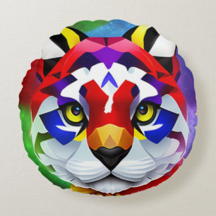 Coussins Ronds Alexander's Cat noir rond poly lancer oreiller