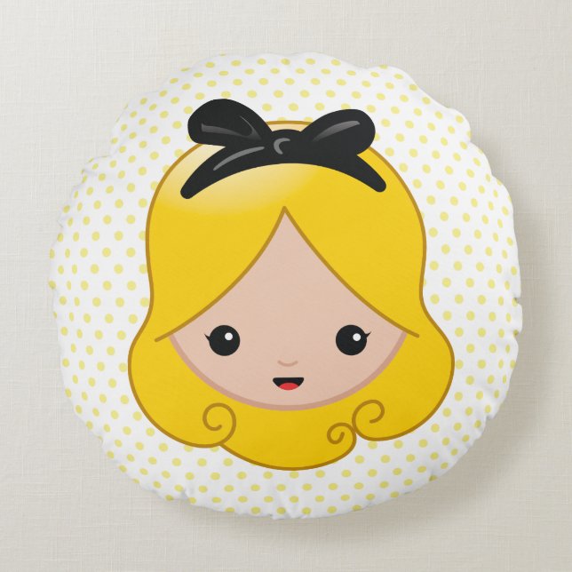 Coussins Ronds Alice au pays des merveilles | Alice Emoji (Devant)