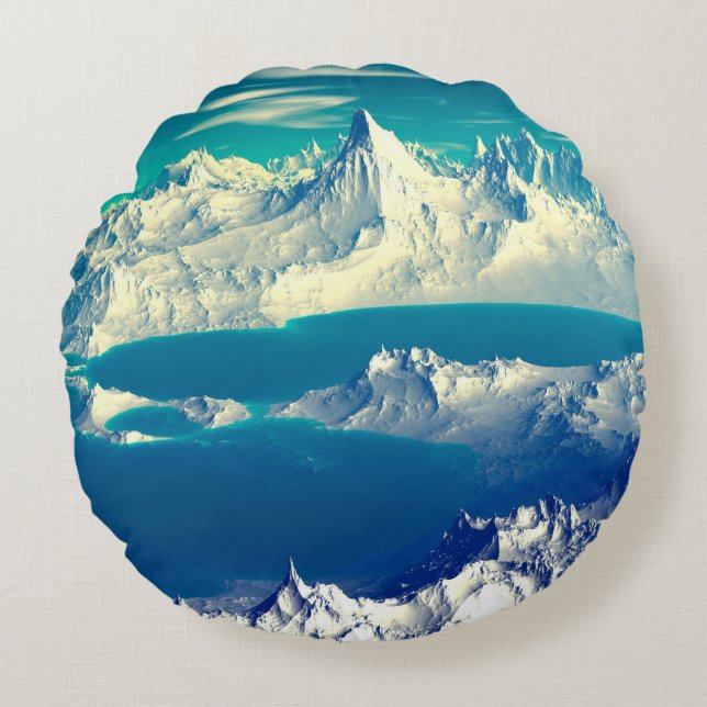 Coussins Ronds Alien Planet - 3D ed Computer Artwork. Rochers et  (Devant)