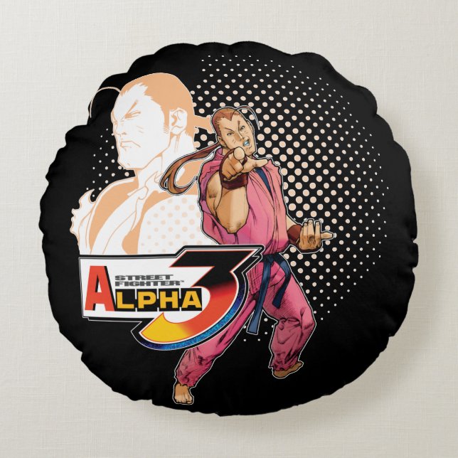 Coussins Ronds Alpha 3 Dan de Street Fighter (Devant)