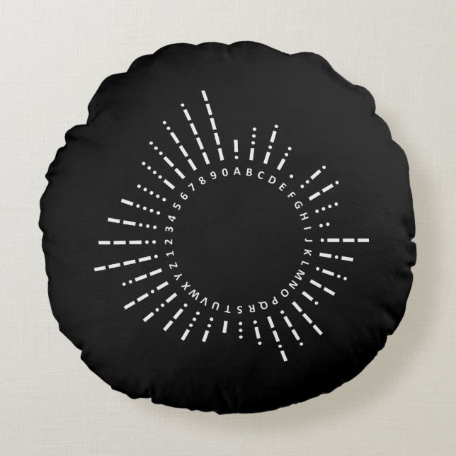 Coussins Ronds Alphabet Code Morse (Devant)