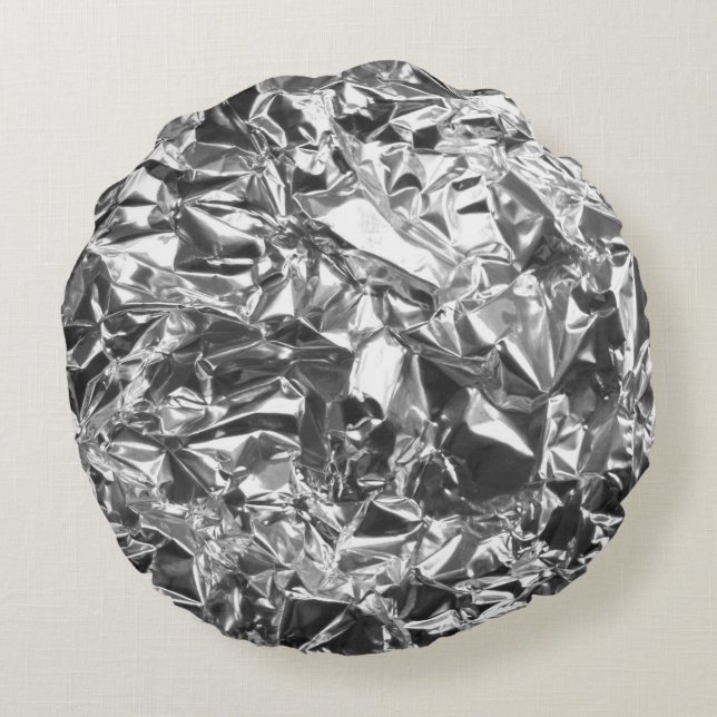 Coussins Ronds Aluminium Foil Design couleur argent (Dos)