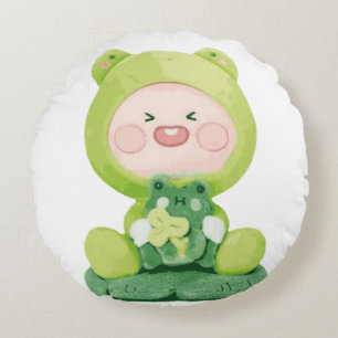 Coussins Ronds Amis KaKao - Apeach la grenouille des vacances ver