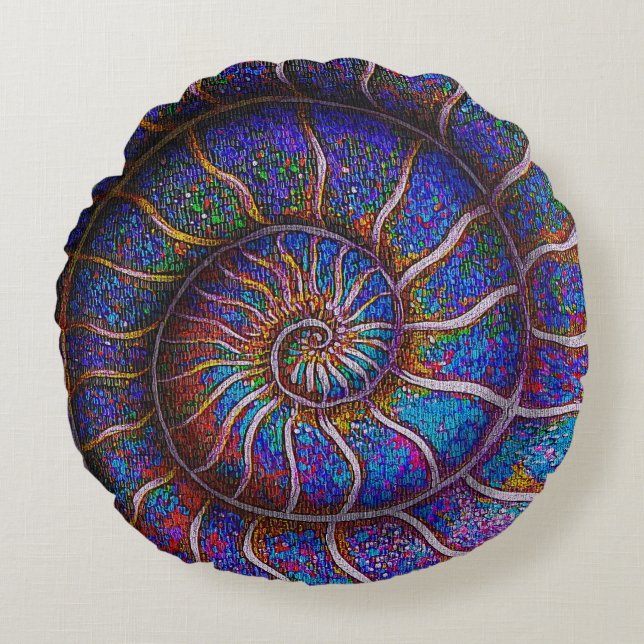 Coussins Ronds Ammonite binaire (Devant)