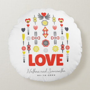 Coussins Ronds AMOUR Cute Minimaliste Anniversaire