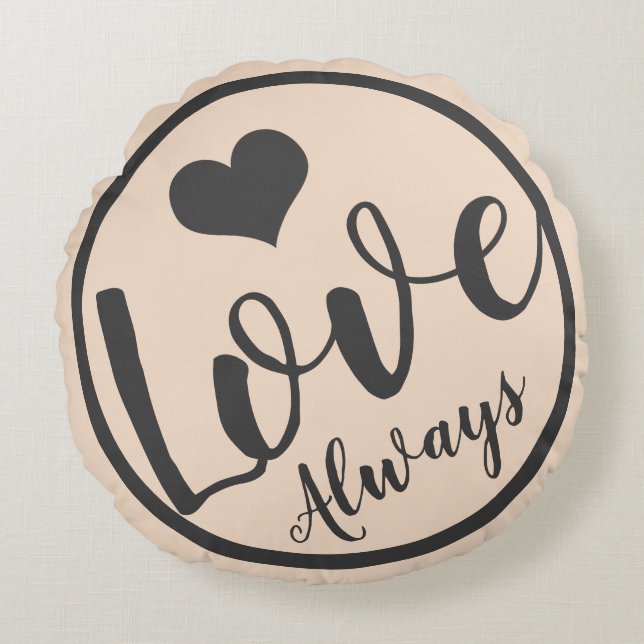Coussins Ronds Amour tendance toujours gris Script & Champagne ro (Devant)