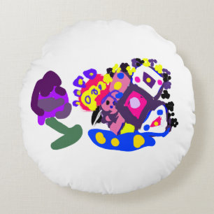 Coussins Ronds Amusement de paon cool 