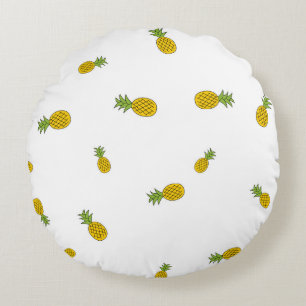 Coussins Ronds Ananas mignon motif sans couture arrière - plan. V