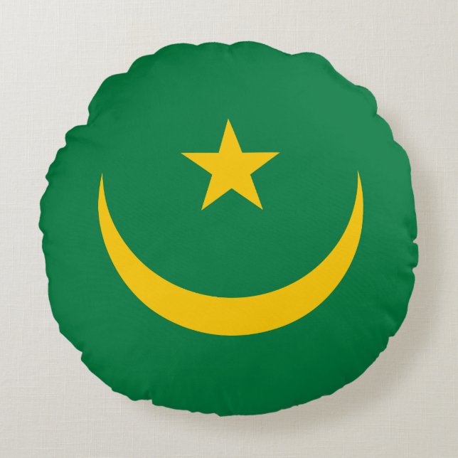Coussins Ronds Ancien drapeau mauritanien (Devant)