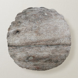 Coussins Ronds Ancienne planche en bois prise de près comme arriè