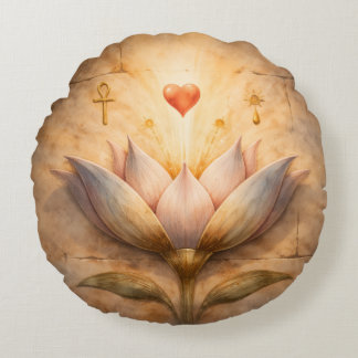 Coussins Ronds Ancient Egyptian Lotus Ancient Egyptian Lotus