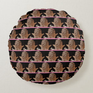 Coussins Ronds Ange rose noir à la lumière des bougies