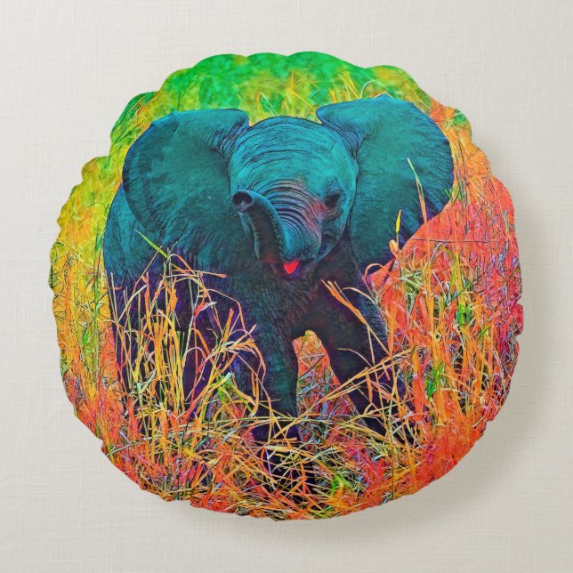 Coussins Ronds AnimalColor_Elephant_002 (Devant)