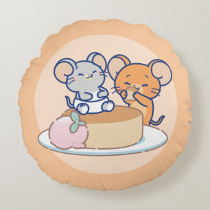 Coussins Ronds Anime Tuffy et Jerry Cheesecake