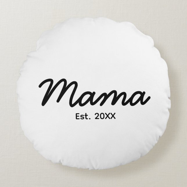 Coussins Ronds Année de création de maman | Date personnalisée de (Devant)