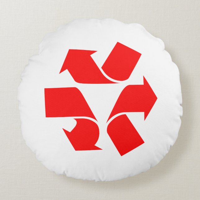 Coussins Ronds Annuler le recyclage du symbole (Devant)