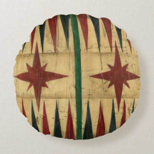 Coussins Ronds Antique Backgammon Game Board par Ethan Harper