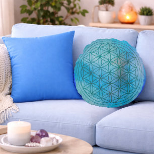 Coussins Ronds Aqua Flow – Couleur du Cœur