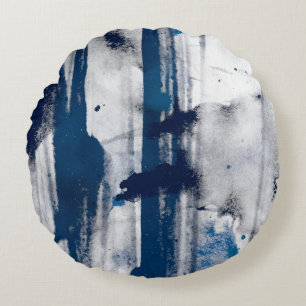 Coussins Ronds Aquarelle Abstraite sur papier. Texture artistique