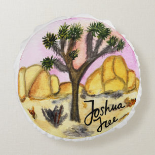 Coussins Ronds Aquarelle du parc national Joshua Tree